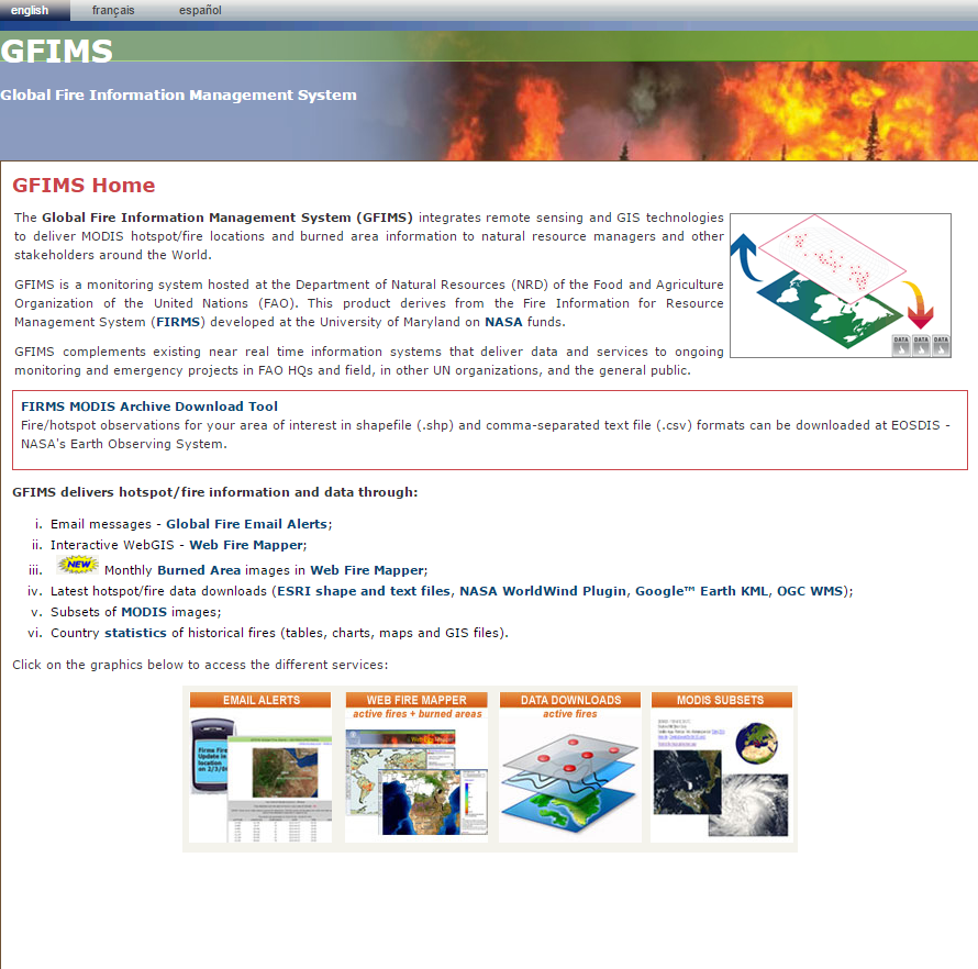 FAO SFM Tool Detail Global fire information system (GFIMS)